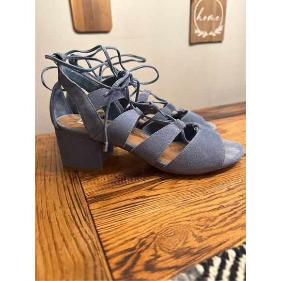 Steve Madden Blue Ghillie Lace-Up Ankle Tie Gladiator Strappy Sandals Size 9.5 - Picture 1 of 7